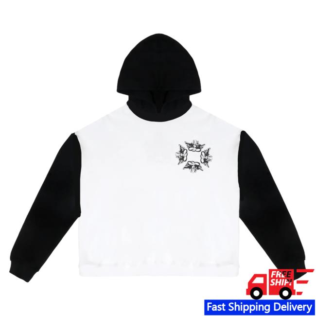 Official Rock N Rags Clothing Shop Boys Lie Nestled Up Pull Over Hoodie White & Black RockNRags