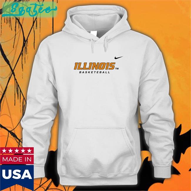 Illinois Basketeball White Tees Coleman Hawkins