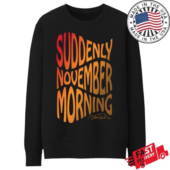 Official Jimi Hendrix Merch Store Jimi Hendrix Suddenly November Black Crewneck Sweatshirt