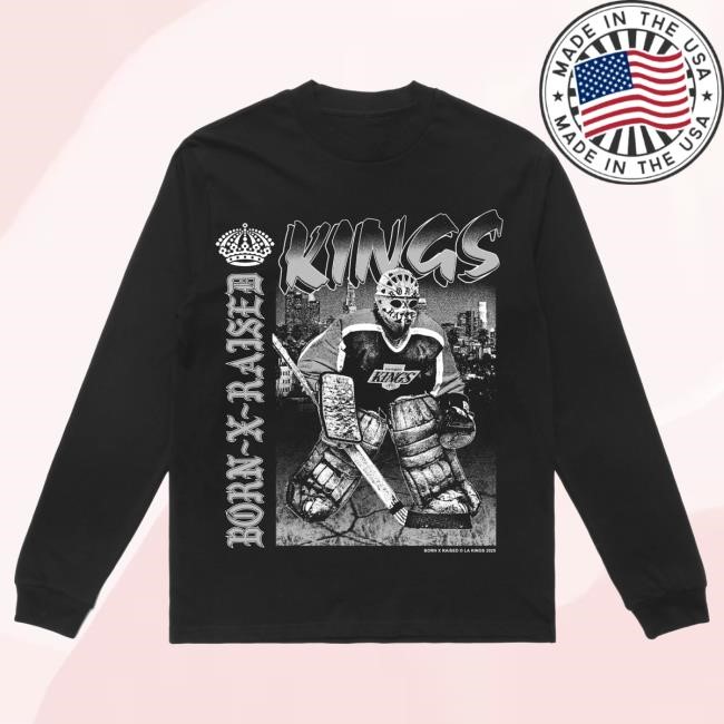 Official Born X Raised Merch Store Shop Born X Raised + Kings Goalie Long Sleeve T-Shirts: Black BornxRaised