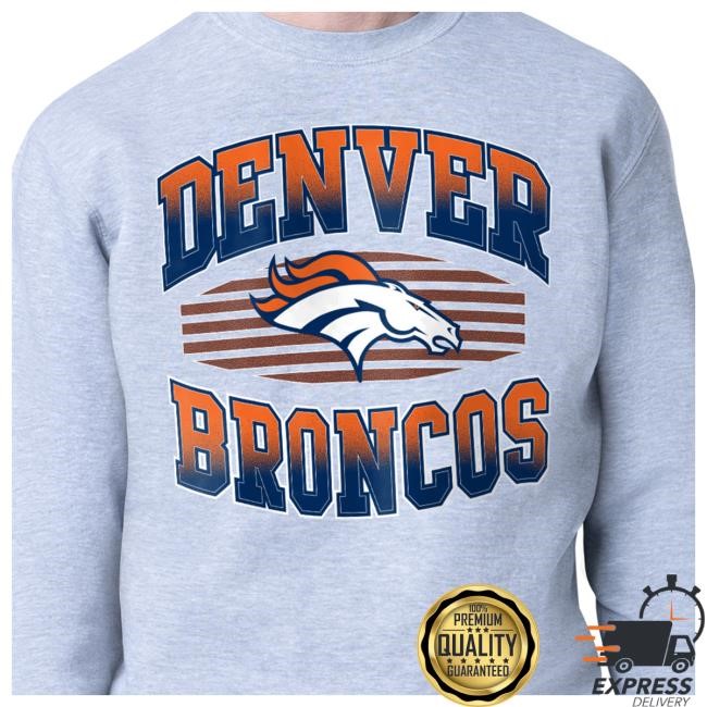 Official Denver Broncos Apparel Men's Starter Navy Denver Broncos Team Grit Graphic Sweatshirt DenverBroncos