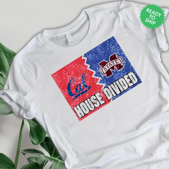 Official Distressed California Mississippi State Sport Team House Divided Shirt