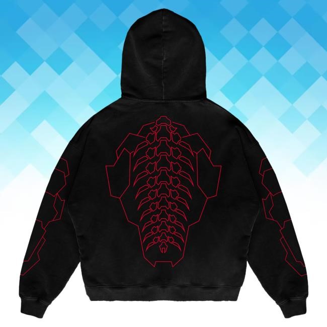 Cloudeelle Cyberspine Heavyweight Red Zip-Up Streetwear Piece