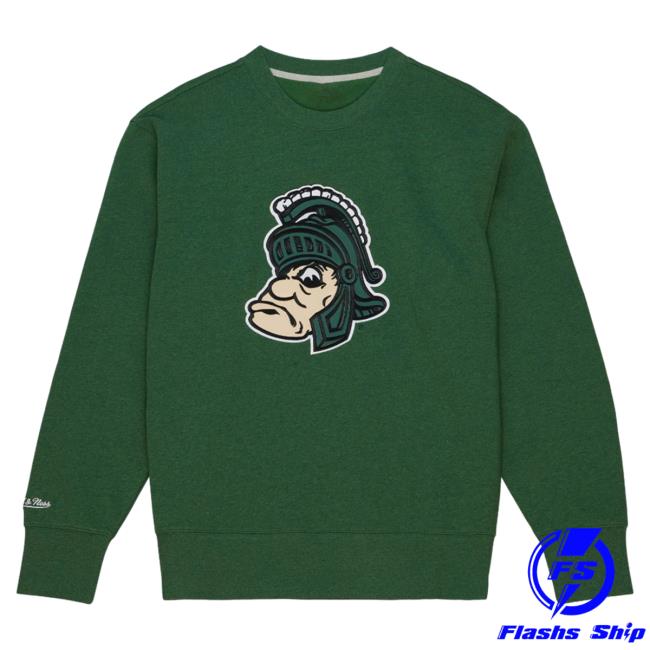 Mitchell And Ness Clothing Store Shop Playoff Win 2.0 Crew neck Sweatshirt Vintage Michigan State University New Release Mitchellandness Merch
