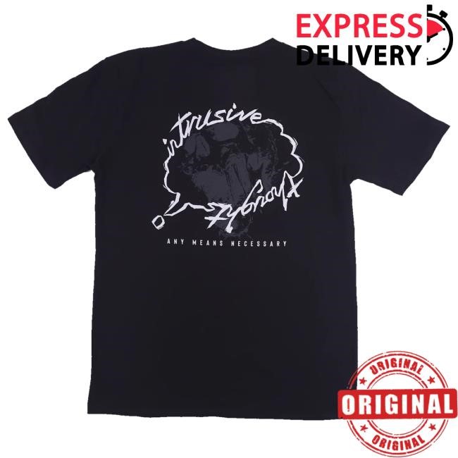 Official Any Means Necessary Clothing Intrusive Thoughts Shirt 2024 Black Andromeda