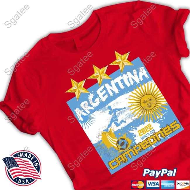 Official Argentina 2022 World Cup Campeones T Shirt