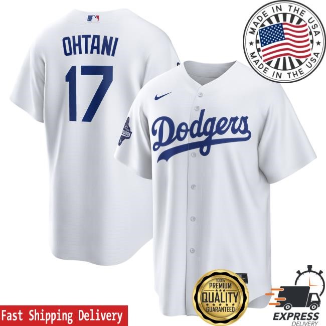 Men's Los Angeles Dodgers Shohei Ohtani Nike White 2025 World Series Champions Home Replica Jersey Shirt Official MLB Shop