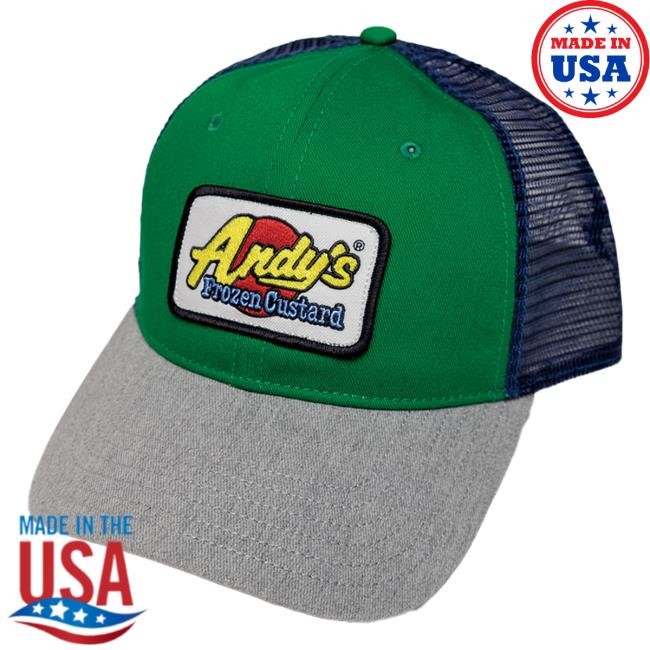 Official Andy's Frozen Custard Merch NEW! Trucker Cap - Kelly-Grey-Navy