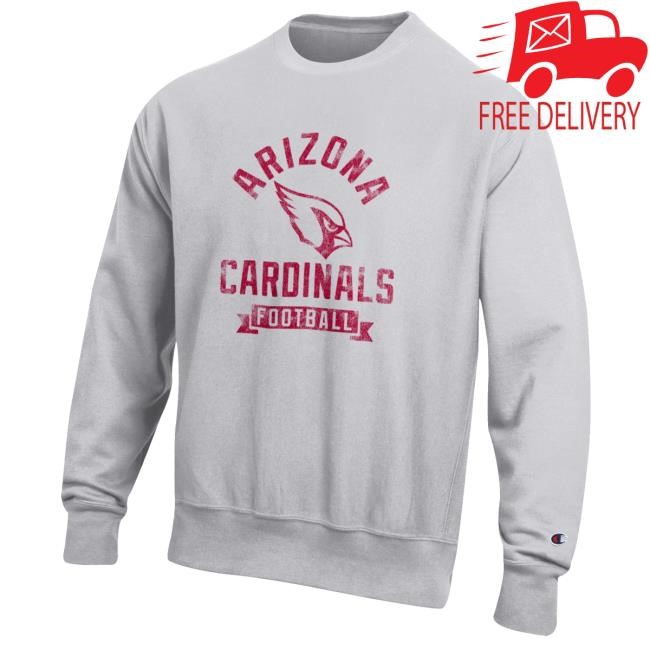Official NFL Clothing Men's Arizona Cardinals Champion Heather Gray Reverse Weave Sweatshirts ArizonaCardinals