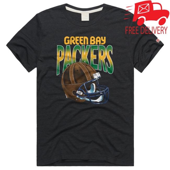 Green Bay Packers Gradient Alt Helmet Hot Shirt Homage | Green Bay Packers Official | NFL Football Green Bay Packers Gradient Alt Helmet Shirts Homage | Green Bay Packers Official | NFL Football