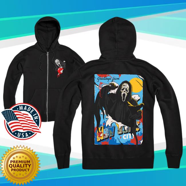 Official Cavity Colors Ghost Face: Greetings From Nyc - Zip Up Hoodie