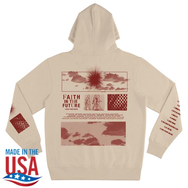 Official Louis Tomlinson Merch Store Louis Tomlinson Faith In The Future Ecru Pullover Sweatshirt LouisTomlinson Apparel Clothing Shop