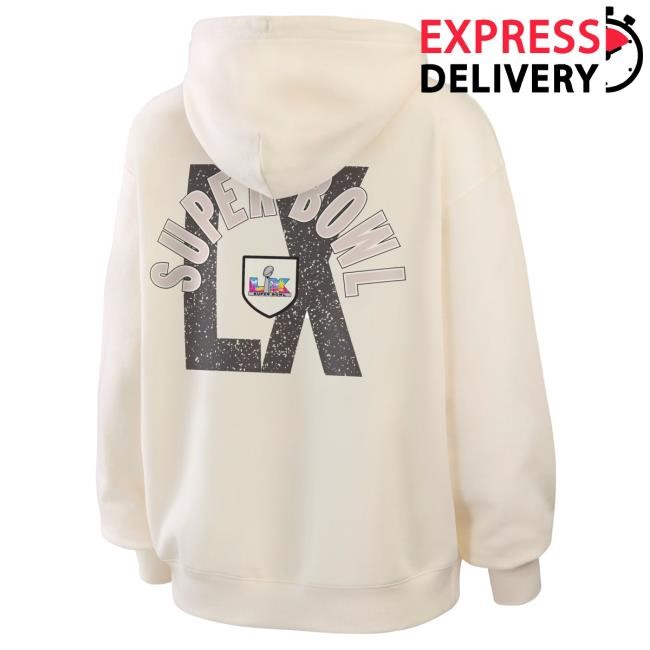 Layering Super Bowl LX NFL WEAR Beige Full-Zip Hoodie Icon