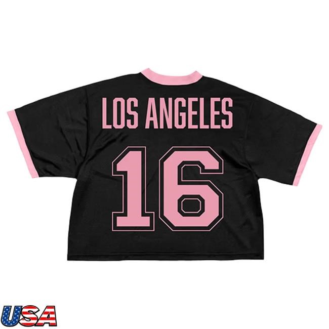 Deadline Tour Merch BLACKPINK Cropped Jersey LA Black Tshirt | Blackpink Official Merch Store