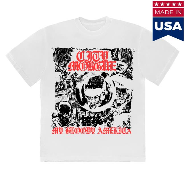 Official City Morgue Clothing Shop City Morgue Punk My Bloody America New Shirt White Citymorgue Merch
