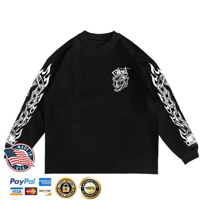Official Ghost Racing Clothing Locked Helmet Long Sleeve Tee - Black