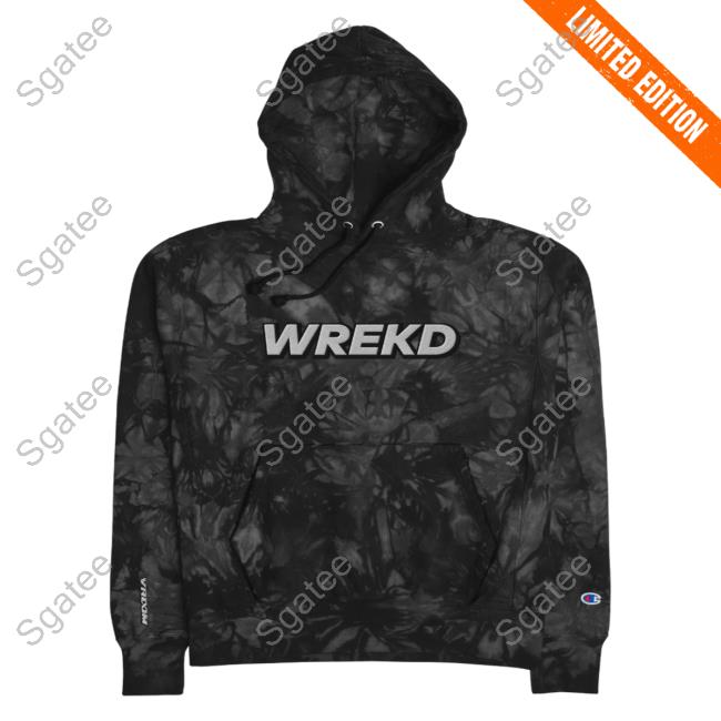 Official Wrekd X Vroom Unisex Champion Tie-Dye Sweaters Black