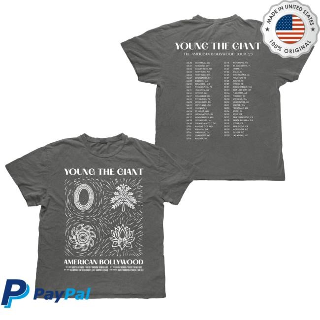Official Young The Giant Store Shop American Bollywood Symbols Tour New Tee – Young the Giant