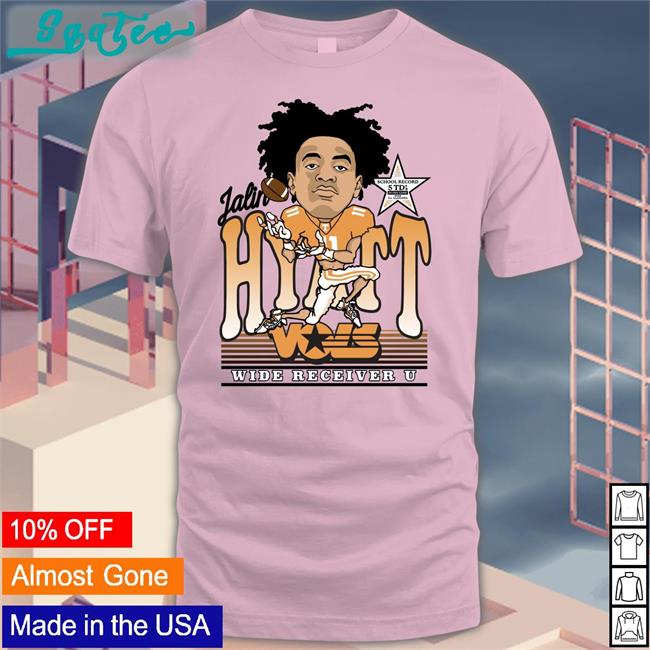 Jalin Hyatt Caricature Wide Vols Receiver U Tee School Record 5 Td's Volshop Merch