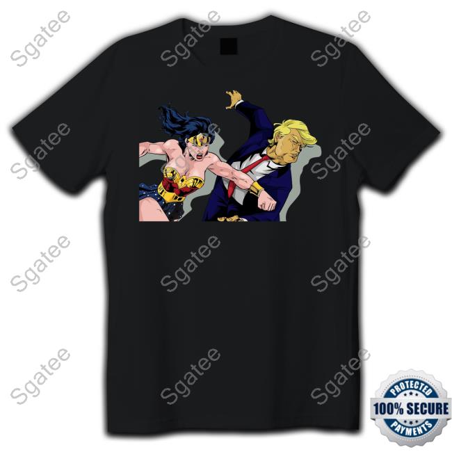 Wonder Woman Punching Donald Trump T Shirt