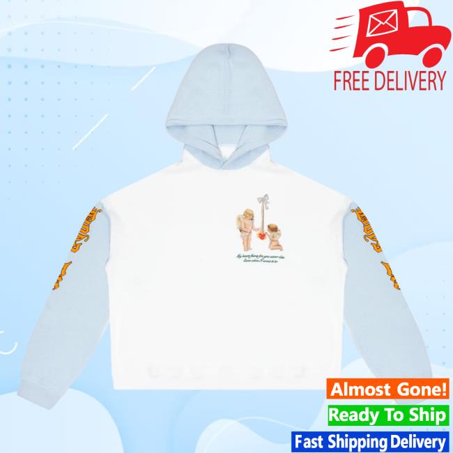 Official Rock N Rags Clothing Shop Boys Lie Kindling Hoodie White & Baby Blue RockNRags