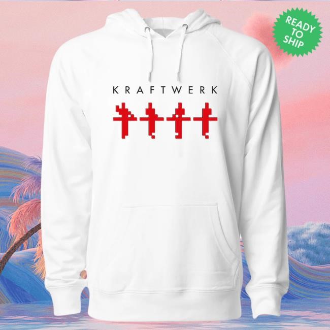 Official Hellomerch Kraftwerk Merch Store Embroidered 3-D White Hoody Hello Merch