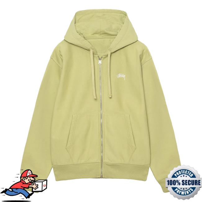 Stussy Clothing Store Shop Merch Stock Logo Zip Up Crew neck Pale Green Apparel