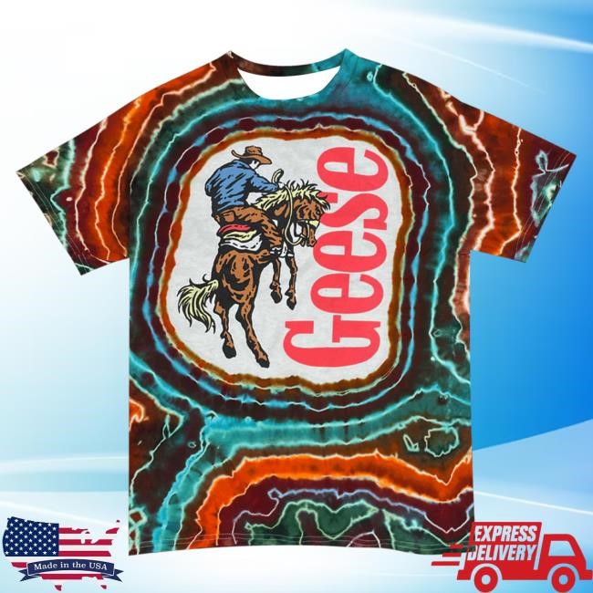Geese 3D Country Cowboy Tie-Dye Tee