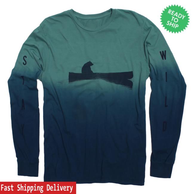 Official Altru Apparel Clothing Up A Creek Bear In A Canoe Dip Dye Crewneck