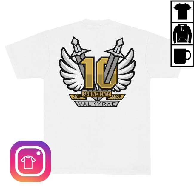Official Valkyrae Merch 10 Year Black Shirts
