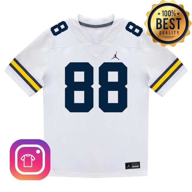 The M Den Michigan Wolverines #88 Deakon Tonielli Student Athlete White Football Jersey New Shirt
