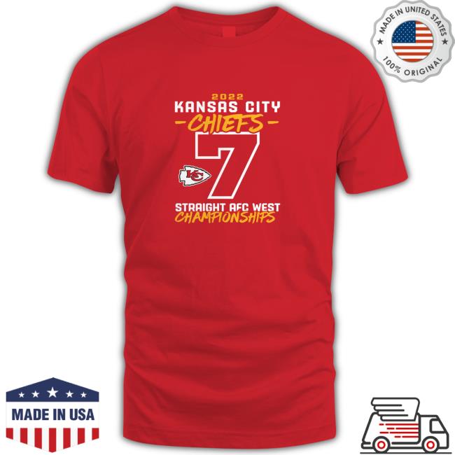Official Kansas City Chiefs 7 years in a Row AFC West Champions 2022 Chiefs Kingdom Long Sleeve T Shirt