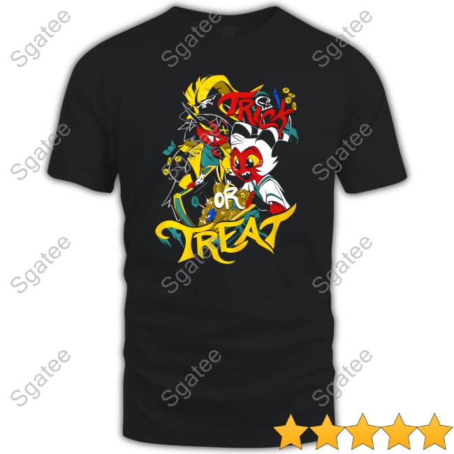Hazbin Hotel Merch Moxxie + Millie TRICK OR TREAT Long Sleeve Tee
