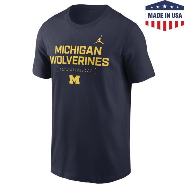 Michigan Wolverines Jordan Brand Basketball 2025 Courtside Short Sleeve Tee The M Den Official Shop