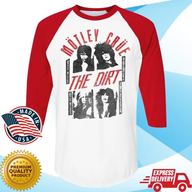 Official Motley Crue Merch Store Mötley Crüe The Dirt Fame Raglan Long Sleeve