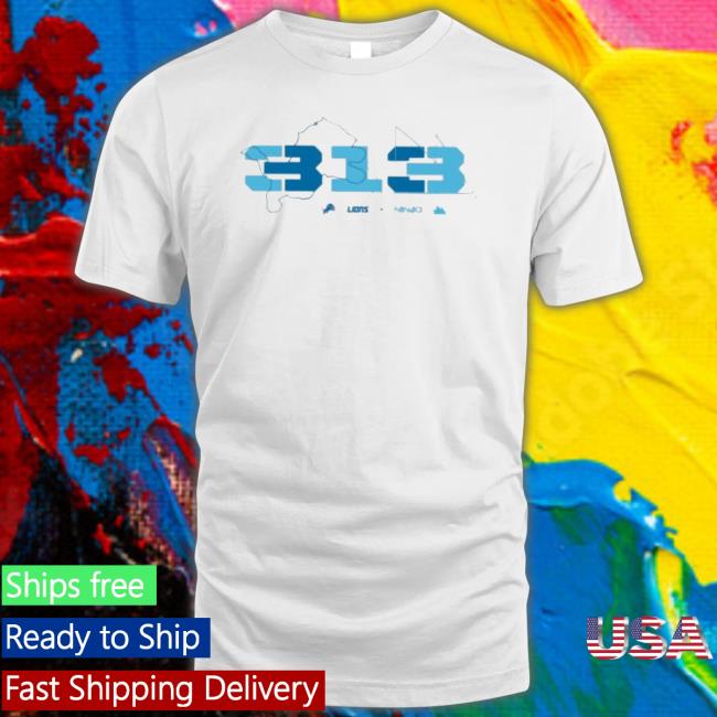 Official Ninja X Detroit Lions 313 T-Shirt Official Ninja X Detroit Lions 313 Tee