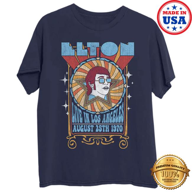 Elton John Merch Store Live in Los Angeles Aug 25th 1970 New Tee