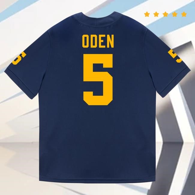 The M Den Michigan Wolverines #5 Jacob Oden Student Athlete Blue Football Jersey Shirts