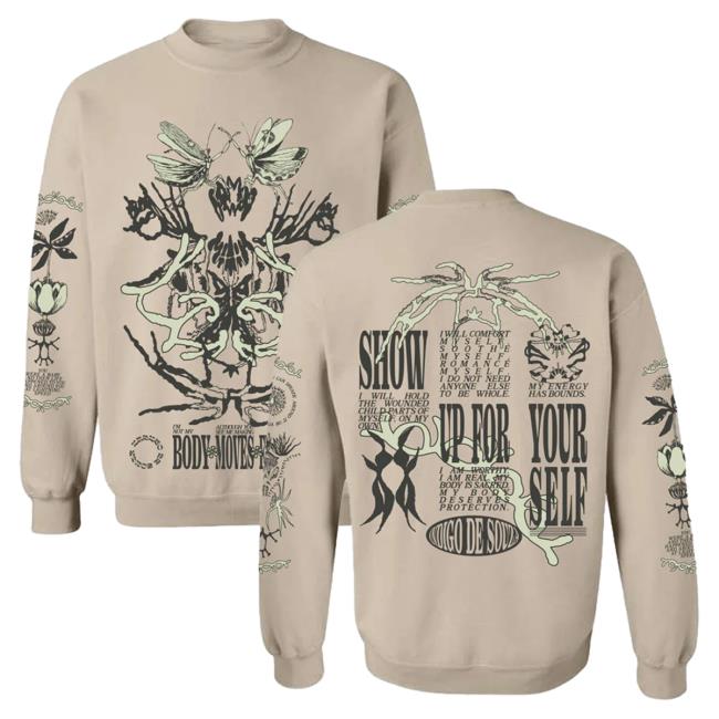 Official Hello Merch Store Indigo De Souza Self Love Sand Hooded Sweatshirt Hellomerch