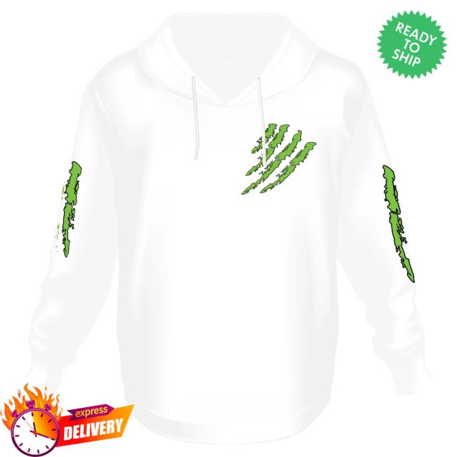 Official 6ix9ine Merch Store Tekashi 6Ix9ine White Crewneck Tata Claw Green