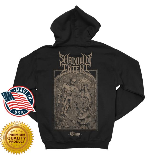 Official Indie Merch Store Shadow Of Intent Elegy Fin Hoodie Black W/ Light Gold Ink Indiemerchstore
