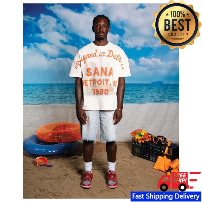 Official Sana Detroit Designed In Detroit Shirts - Cream Official Sana Detroit Designed In Detroit Hot Shirt - Cream
