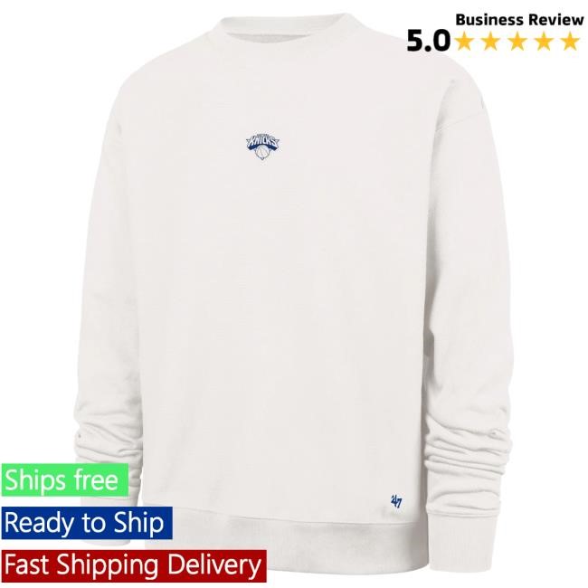 Official Madison Square Garden Shop New York Knicks '47 Brand Knicks Sandstone Offside Foundation Crew Neck Sweatshirt MSG Shop