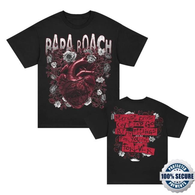 Papa Roach Heart & Roses T Shirt – Papa Roach Merch