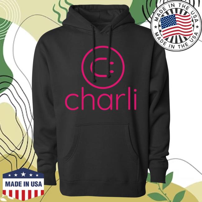 Official Charli D'Amelio Merch Store Charli D'Amelio Charli Smile Logo Hooded Sweatshirt Charli D'Amelio Apparel Clothing Shop CharliD'Amelio