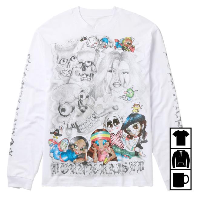 Official Born X Raised Merch Store Shop Vargas Long Sleeve Hot Shirt: White – Born X Raised BornxRaised