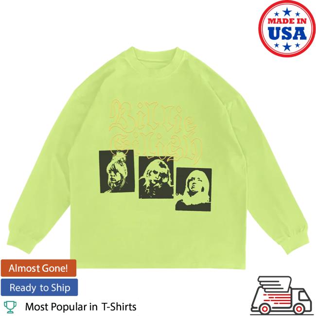 Official Interscope Records Billie Eilish Merch Store Obsession Lime Green L/S Tee Billie Eilish Apparel Clothing Shop