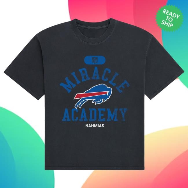 Official Fanatics Shop Store Merch Buffalo Bills Miracle Academy Unisex Boxy T Shirt - Black by NFL