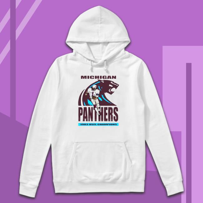 Michigan Panthers 1983 USFL Champions Hooded Sweatshirt Michigan Panthers 1983 USFL Champions Sweatshirt