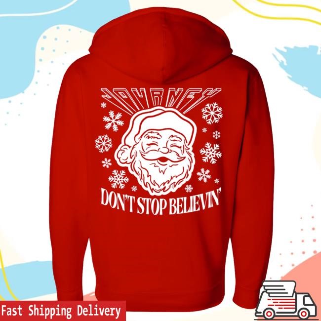 Don't Stop Believin' Santa Zip Hoodie Journey Music